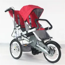 Baby Stroller Twins Folding Three Wheels Bicycle Pram Two Kids Trolley Child Bike Carriage Kids Not