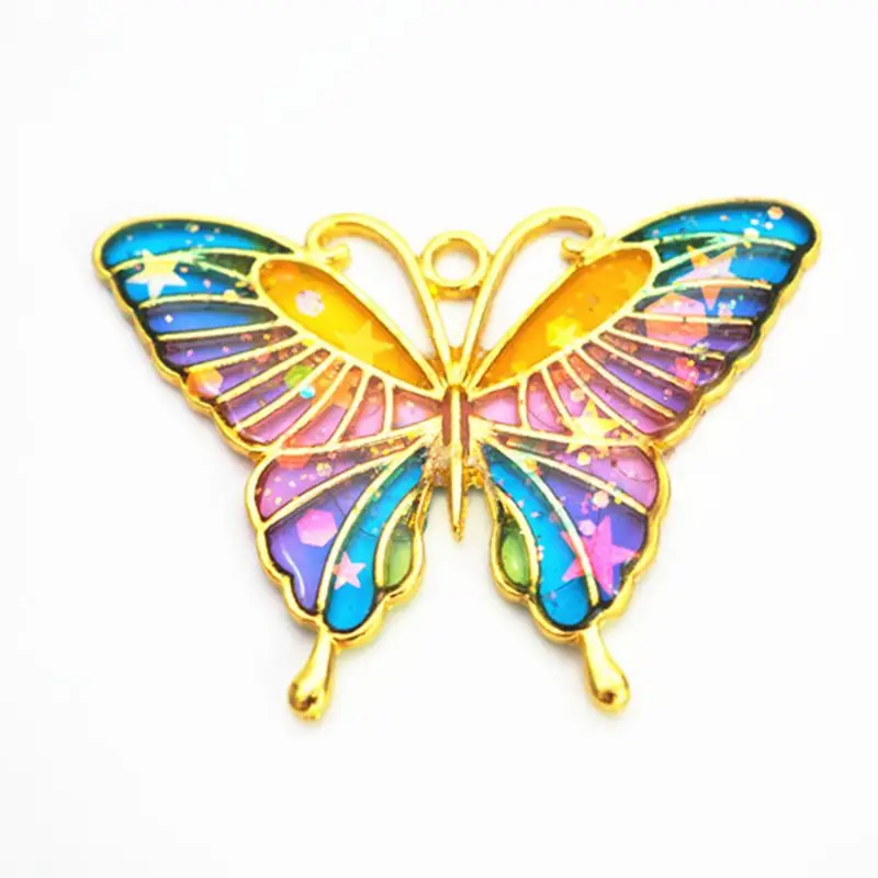 

6 Pcs Metal Butterfly Frame Exquisite Hollow UV Glue Border DIY Jewelry Alloy Epoxy Resin Crafts Handmade Gifts Necklace