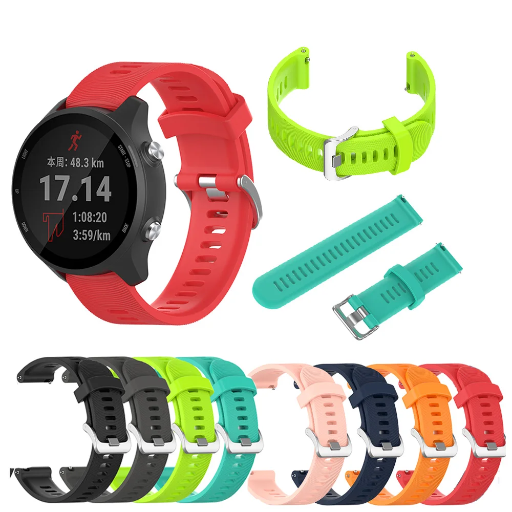 

Colorful Soft Silicone Replacement Strap for Garmin Forerunner 245 /245M Smart wristband for Garmin Forerunner 645 Watch band