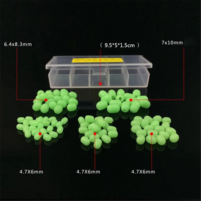 100 шт Овальные мягкие светящиеся бусины для рыбалки морские рыболовные приманки Плавающий поплавок снасти