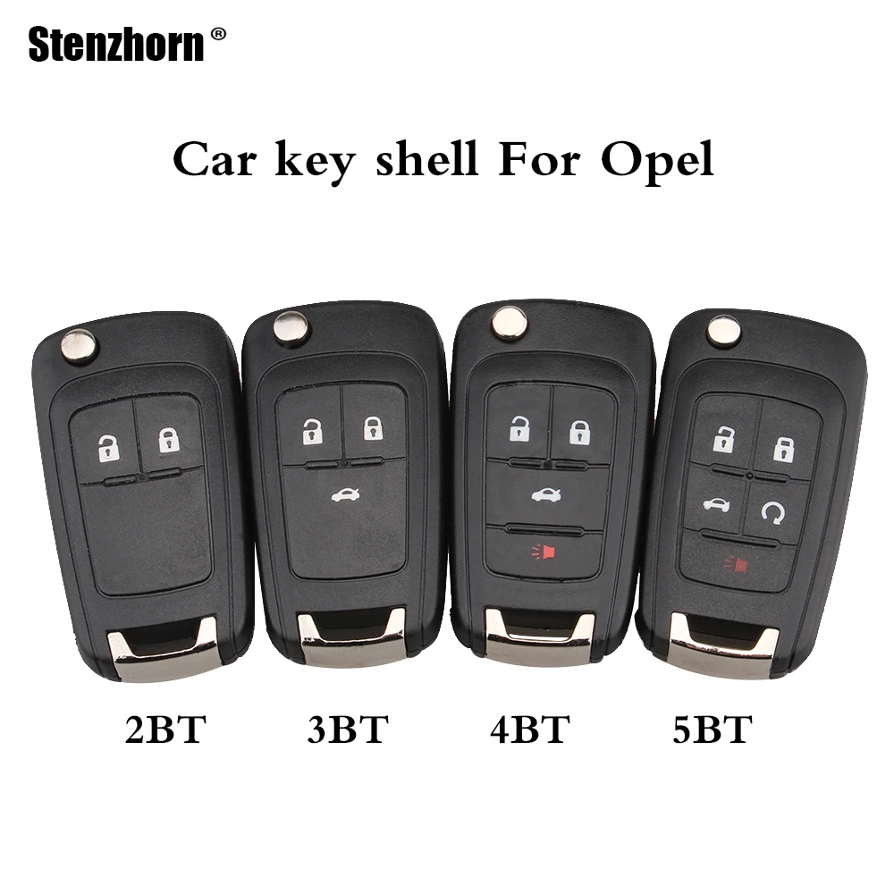 

QWMEND 2/3/4/5 Buttons Flip Remote Key shell For Opel Vauxhall Astra J Corsa E Insignia Zafira C Adam Mokka Karl key shell