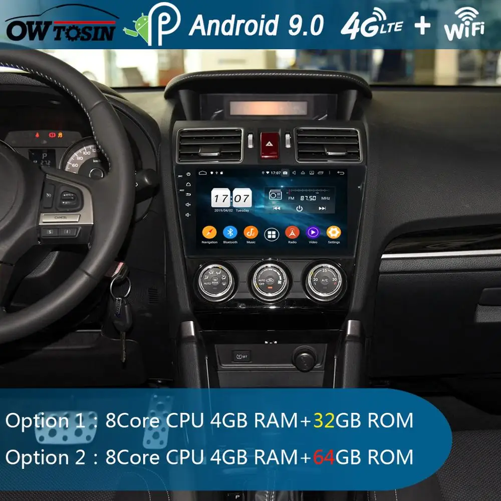 " ips Android 9,0 8 ядерный 4G+ 64G Автомобильный Радио Мультимедиа gps CarPlay DSP Parrot BT для Subaru Forester XV 4 2013