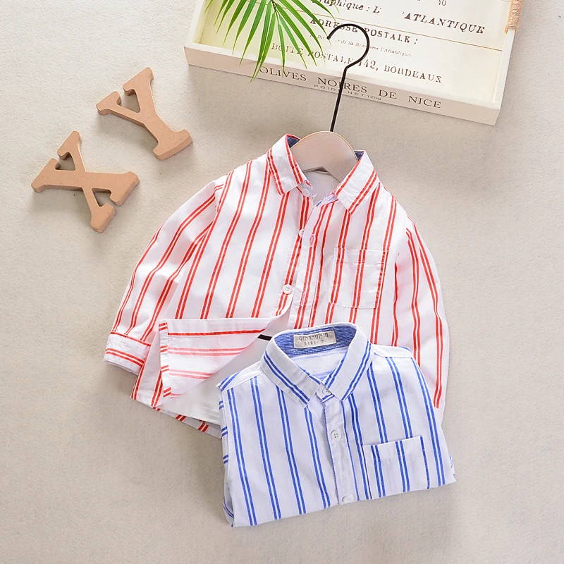 Рубашки для мальчиков 1-4 лет; повседневная детская рубашка с длинными ...