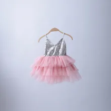 Новинка года; дизайнерская эксклюзивная Одежда для маленьких девочек; золотистый Серебристый расшитый Тюль; лоскутное платье принцессы с завязками