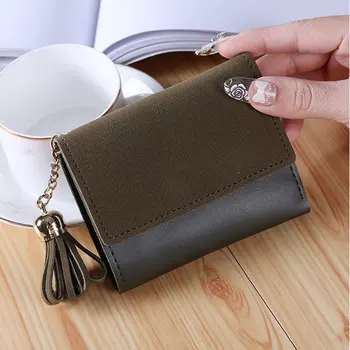 

Women Tassels Hasp Triple Fold Wallet Coin Card Cash Invoice Small Purse Short Clutch Wallets MSJ99