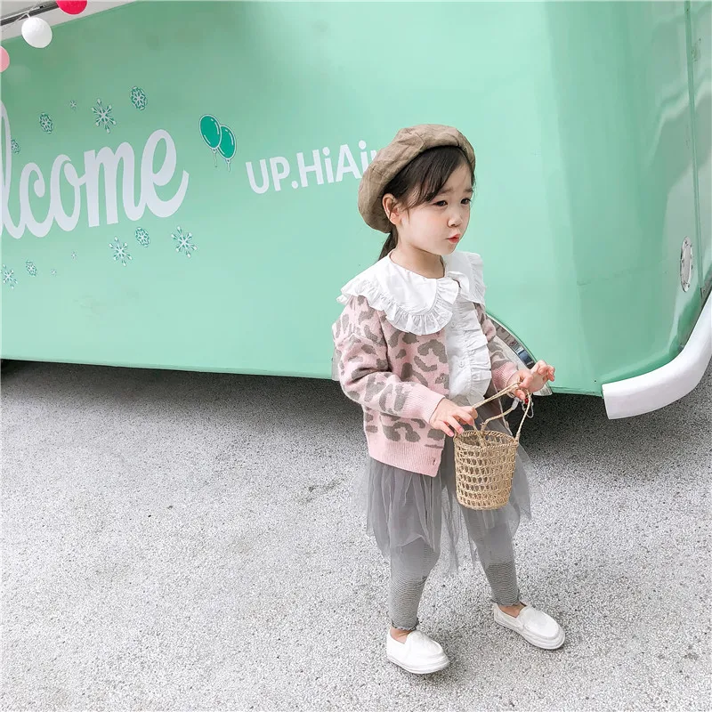 Cabolsa para o Bebê Bonito da Forma Primavera Nova Chegada Estilo Coreano Algodão All-match Manga Longa Leopardo-impresso Camisola Meninas 2020 13 High Quality Mamãe e Bebê