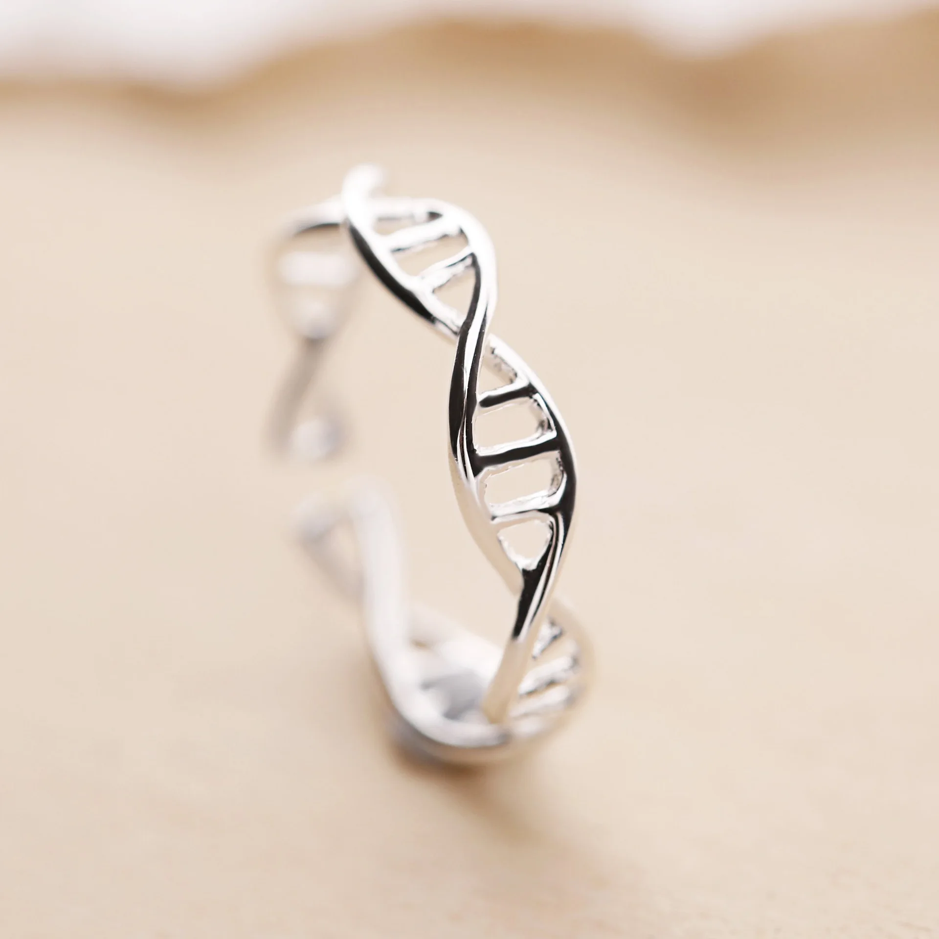 DNA screw Rings 100% Sterling 925 silver Jewelry  Vintage Adjustable rings for women gift