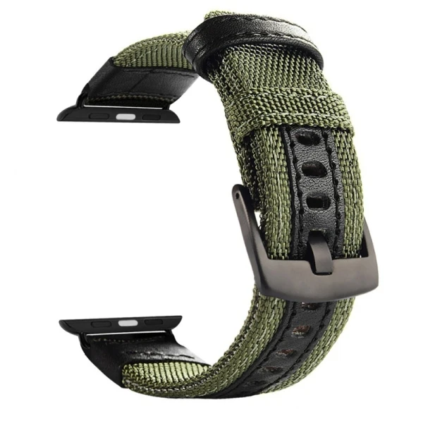 Кожаный нейлоновый ремешок для часов apple watch серии 38 мм 42 мм кожаный нейлоновый ремешок для часов 4 цвета - Цвет: green
