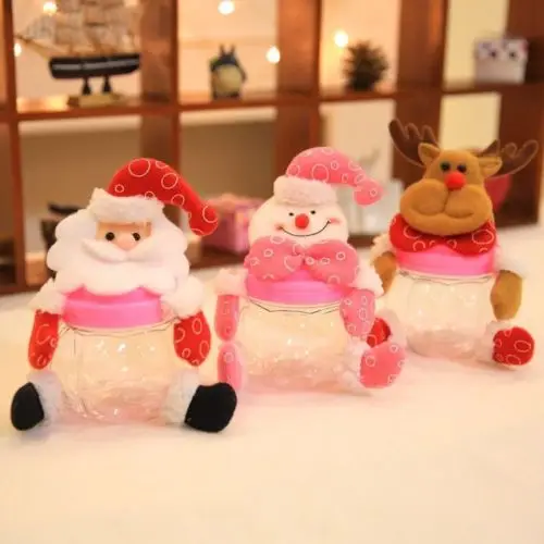 

Plastic Santa Cookie Candy Storage Box Jar Bottle Bags Holder Container Christmas Gift Decor Sweet For Festive Party Gift