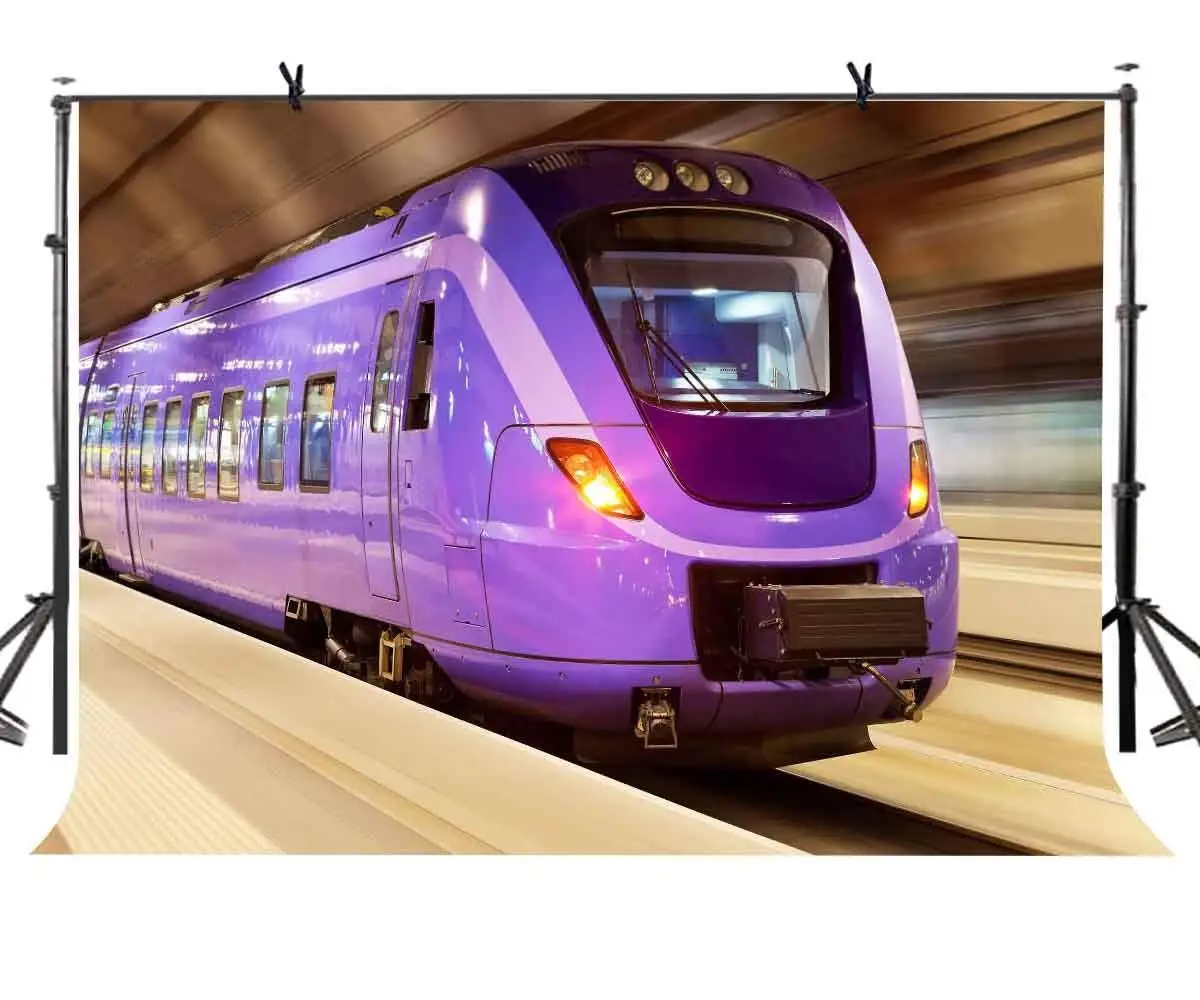 

150x220cm Purple Metro Backdrop Purple High Speed Subway Photography Background for Camera Photo Props