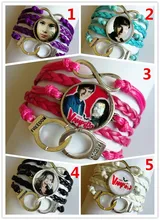 1pc chica vampiro pulseira punhos, infinito pulseira de vidro algemas pulseira de filme dos desenhos animados encantos pulseira tempo gemas