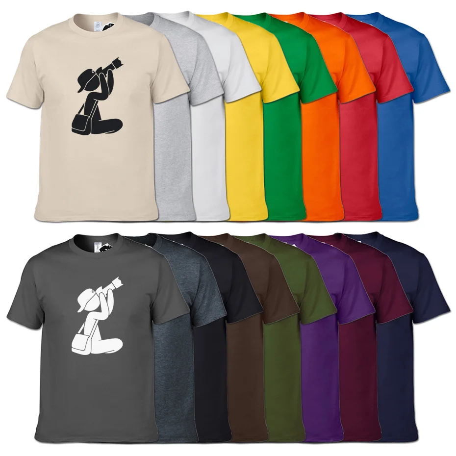 Camisetas de hombre de Boutique de moda del fotógrafo de impresión divertida Camiseta de algodón de manga corta cuello redondo Camisetas de verano Camisetas Unisex