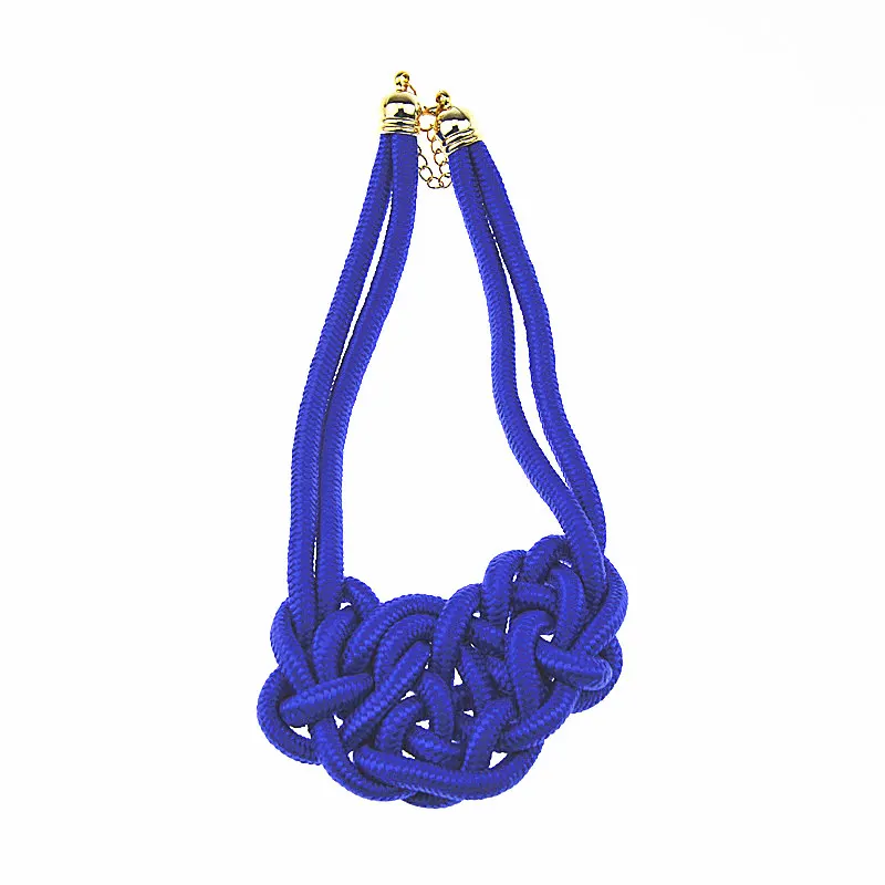 Горячее предложение, модное ожерелье-чокер с кулоном, разноцветное креативное женское хлопковое ручное плетение, ювелирное изделие, очаровательное китайское ожерелье с узлом