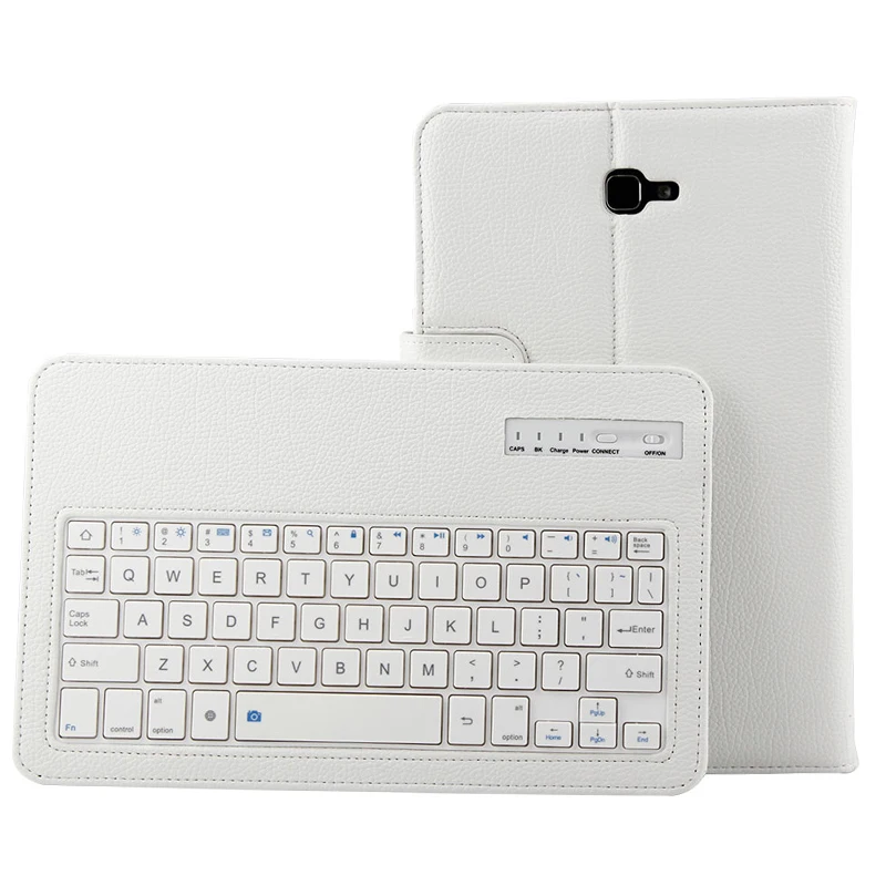 Беспроводной Bluetooth клавиатура чехол для Samsung Galaxy Tab A A6 T580 T585 T580N T585N 10,1 ''Tablet Защитный чехол - Цвет: Белый