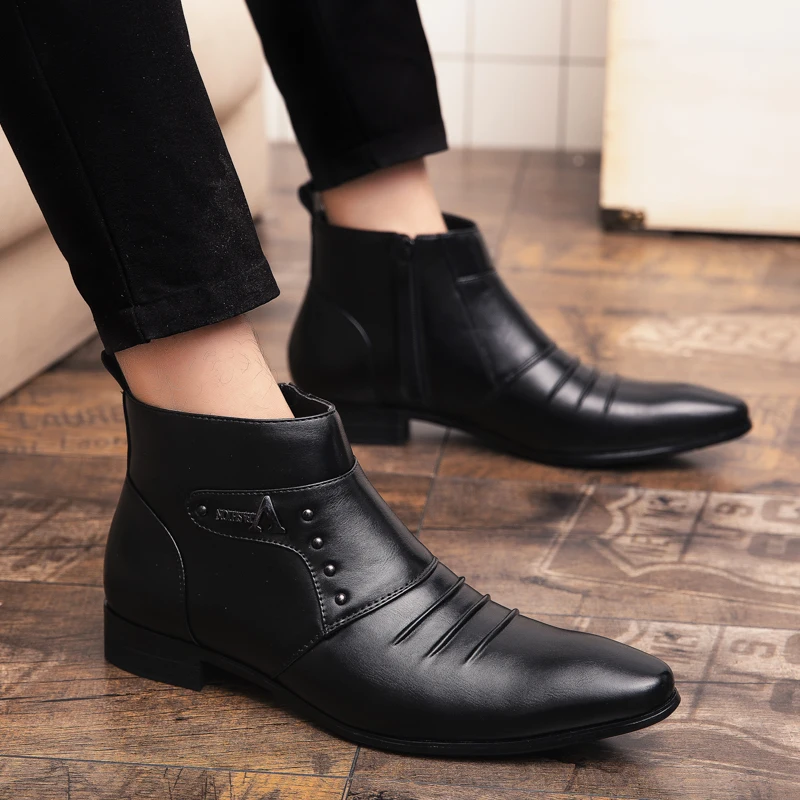 HEINRICH/Брендовая обувь; мужские кожаные ботинки «Челси»; модные мужские зимние ботинки; удобная мужская повседневная обувь; botas hombre Cuero