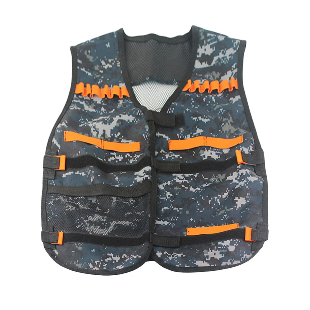 Outdoor Horse Riding Vest Security Guard Children Kids Black Tactical Vest Jacket Waistcoat Tool Holder Toy Clip Darts