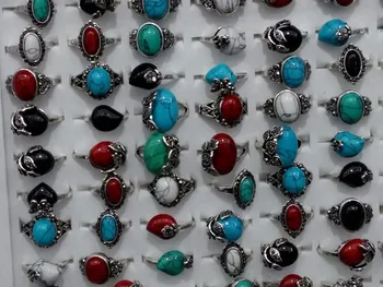 

Europe fashion natural stone butterfly ring mix size