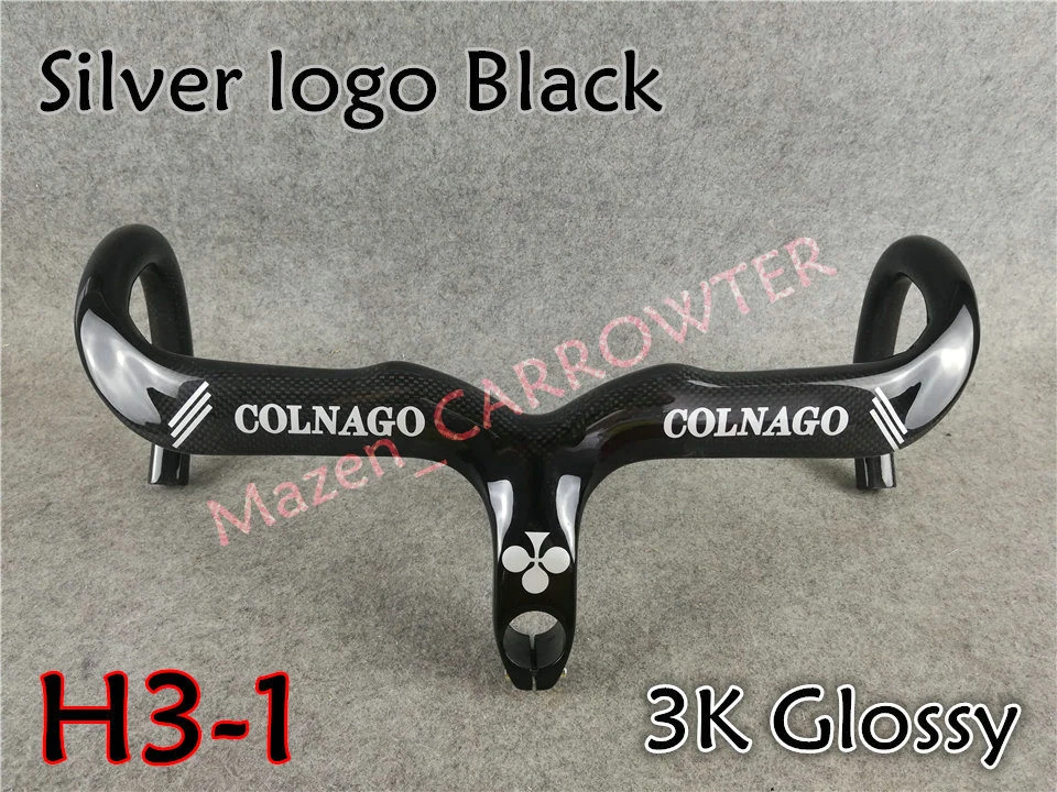 Черный логотип черный Боб Colnago углеродный шоссейный велосипед для велосипедного руля с труба из углеродистого волокна 3 K/UD матовый 400/420/440 мм* 90/100/110/120 мм