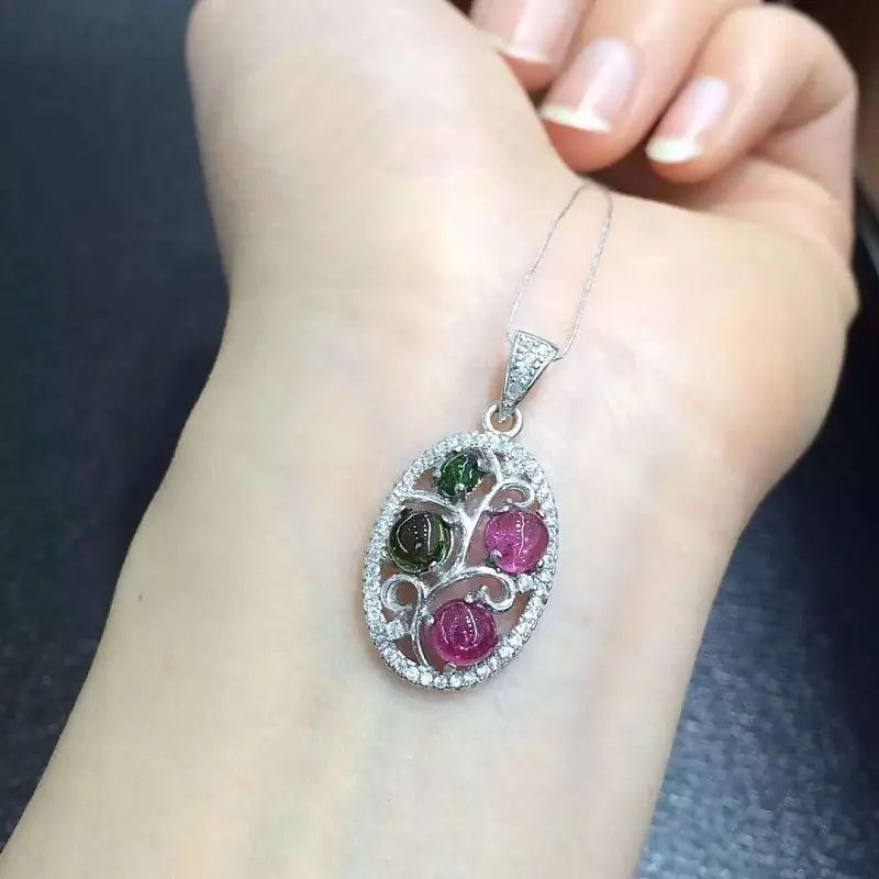 

2017 Collares Qi Xuan_Tourmaline Stone Fashion Pendant Necklaces_Real Necklaces_Quality Guaranteed_Manufacturer Directly Sale