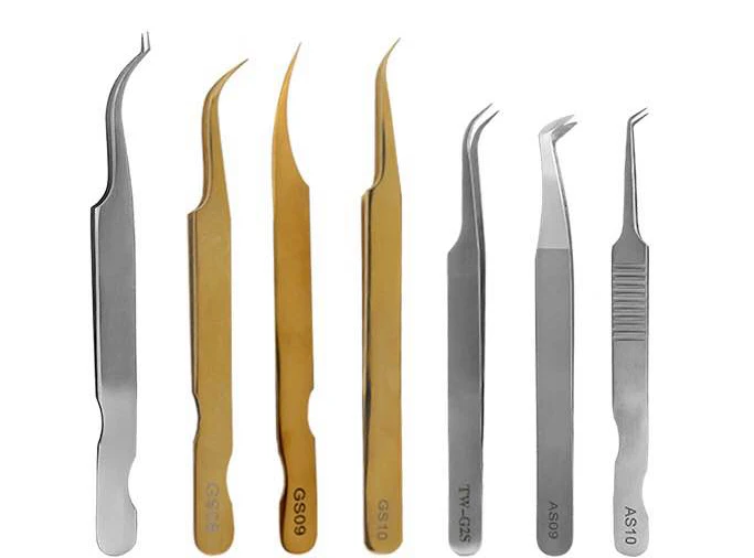 

Glesum Stainless Steel Straight Curved Eye Lashes Tweezers False Fake Eyelash Extension Nippers Pointed Clip Profession