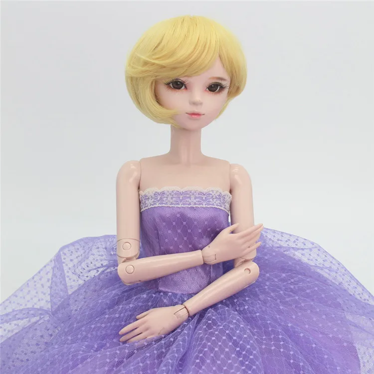 MUZIWIG синтетические волокна короткие прямые золотые волосы парики для 1/3 BJD SD куклы