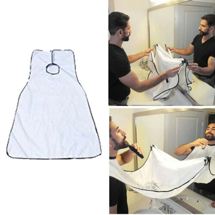 

Men Beard Hair Clippings Bib Catcher Grooming Cape Apron Shaving Trimming Catcher Beard Bib Build the beard to hold the cloth