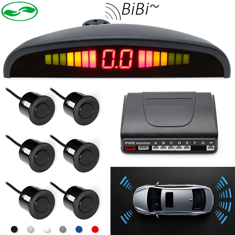 Free Shipping Car LED Parking Sensor Kit Display 6 Sensors 22mm 12V for