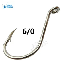Фишер 100 шт./компл. 6/0 рыболовные крючки с отверстием рыболовные снасти углеродистая сталь серебро