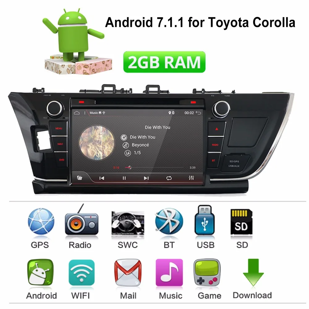 

Bosion 2DIN Android 7.1.1 Car Multimedia DVD Player for Toyota Corolla GPS Navi Wifi 4G SWC AUX Radio Stereo Quad Core+CANBUS