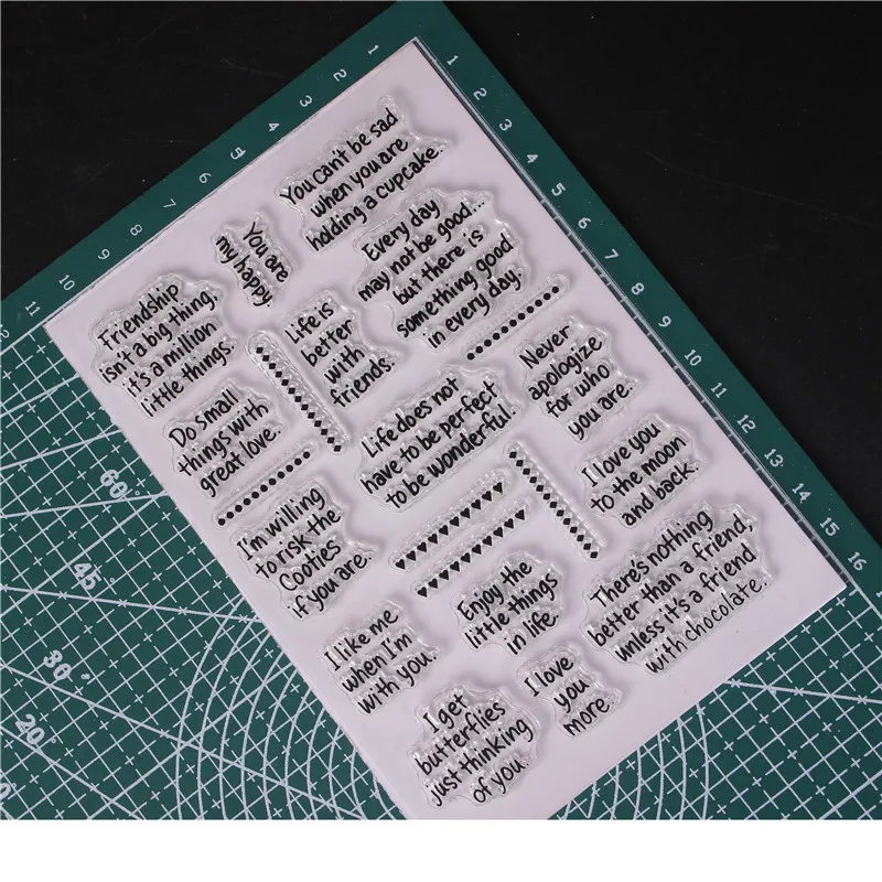 Английские слова прозрачный чистый силикон штамп/печать для DIY Скрапбукинг/фотоальбом декоративный прозрачный штампы