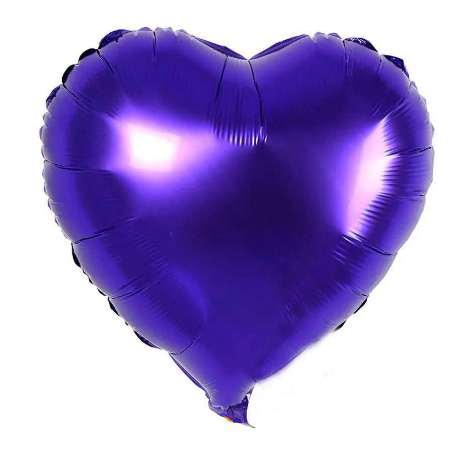 1 шт сердце и звезда 18 дюймов красочные фольгированные шары воздушные гелиевые глянцевые металлические цвета воздушные шары "сделай сам" для украшения дня рождения/свадьбы - Цвет: dark purple heart
