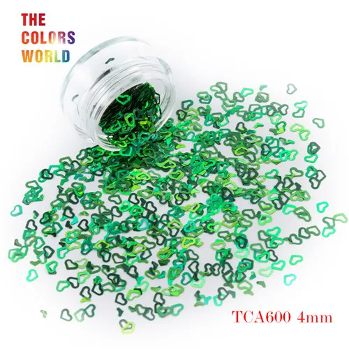 TCA600 200g Tct-050 полые сердца Форма Лазерная красочные Глиттеры для ногтей 4 мм Размеры для ногтей Гели для ногтей украшения Макияж facepaint DIY украшения - Цвет: TCA600 200g