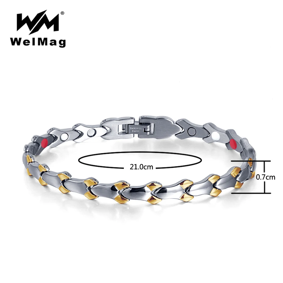 

WelMag 2019 Health Magnetic Bracelets FIR Bio Energy Bangles for Woman High Quality Stainless Steel Germanium Bangles Jewelry