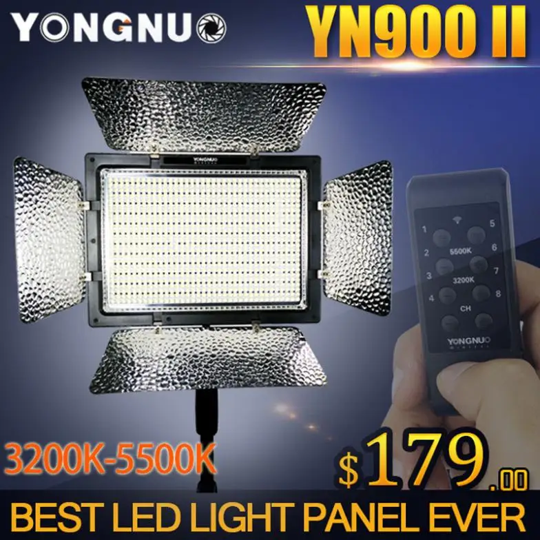 YONGNUO YN900 Высоким ИНДЕКСОМ ЦВЕТОПЕРЕДАЧИ CRI 95 + Беспроводной 3200 К-5500 К Светодиодных