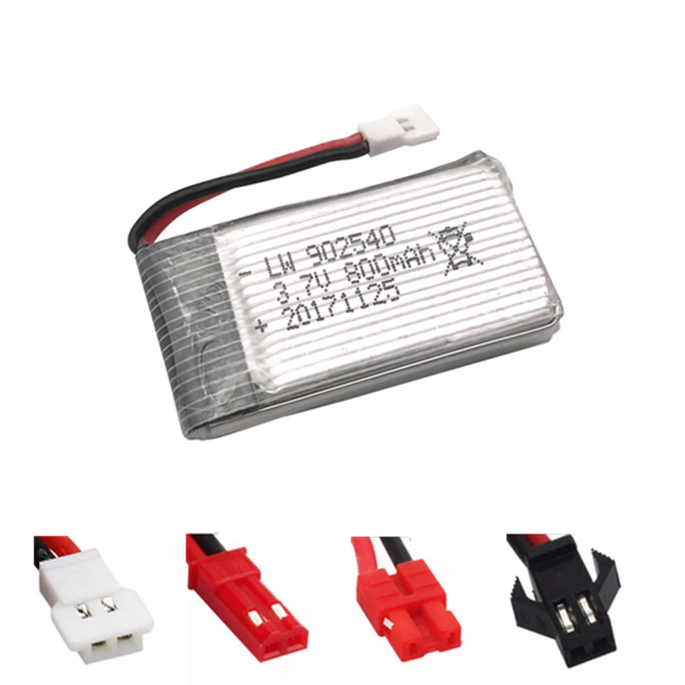 

Hobby Hub 3.7V 800mAh Lipo Battery 902540 For Syma X5SC X5HC X5HW X5UW MJX x400 X300C X800 RC Quadcopter Drone Spare Part