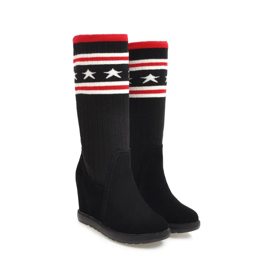 The wind increased product in high heels for women's shoes in the winter of yarn canister boots in 181109