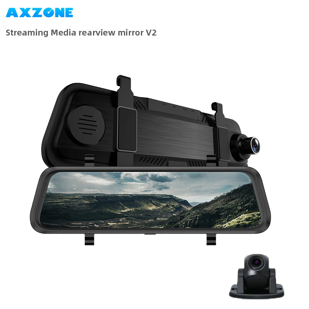 AXZONE V2 Stream Rear View Mirror 10\ Rear view camea Dash Cam Registrar Video Recorder Dual Car cam 1080P Super Night Vision