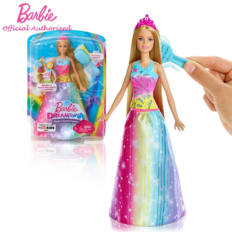 Барби Радуга длинные волосы принцесса игрушки кукла красивая девочка Барби brash'n блестящие принцесса куклы Линда boneca для девочки подарок FRB12