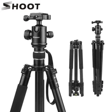 SHOOT Professional Portable Travel Camera Tripod Aluminum Alloy 4-Sections Tripod Stand for Canon Nikon SLR DSLR Digital Camera mefoto classic aluminum roadtrip travel tripod monopod kit professional tripod for slr dslr camera