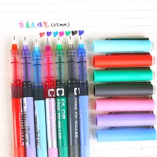 0,5/0,38 мм прямая жидкая шариковая ручка сине-черно-красный нейтральная ручка школьные и офисные принадлежности использовать цвет углерода подпись ручка