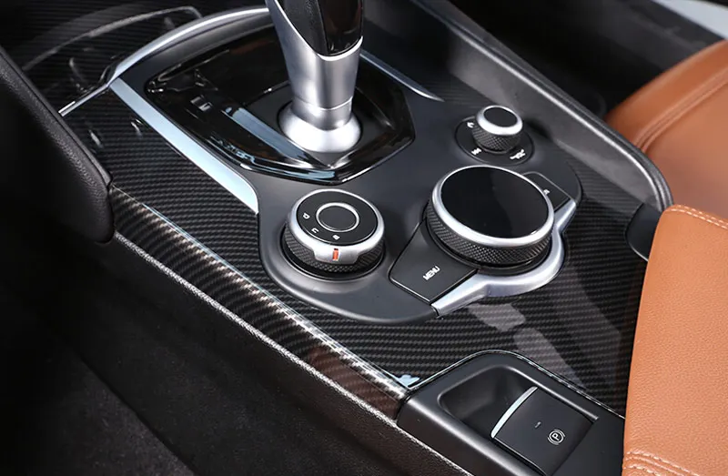 ACAMPTAR Nuova Copertura della Console del Cruscotto in Fibra di Carbonio Adatta per Alfa Romeo Giulia 2017-2019