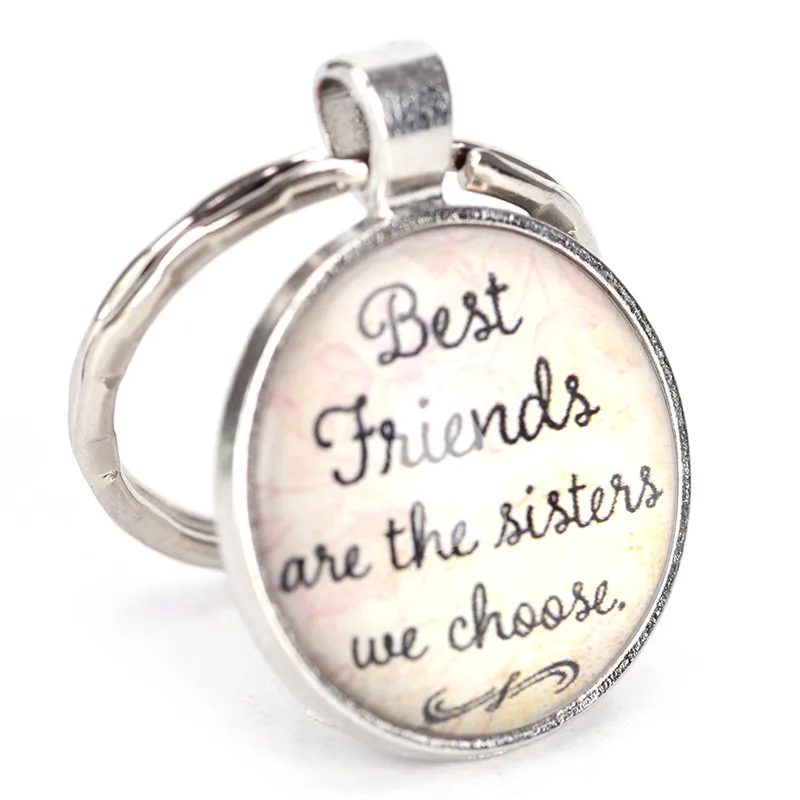 Letter Best Friends Are The Sisters We Choose Friendship Pendant Jewelry Glass Bag Accessories &Ornament