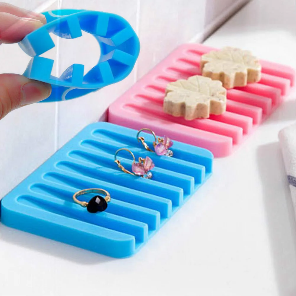 

Home Improvement Silicone Flexible Bathroom Fixtures Bathroom Hardware Tray Soapbox Soap Dishes Plate Holder
