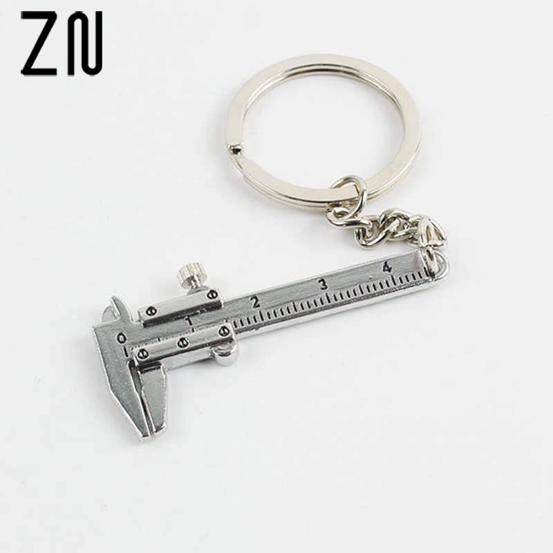 

ZN Creative Caliper Scale Model Keychain Mini Pendant Car Keyrings Metal Key Chain For Men Women