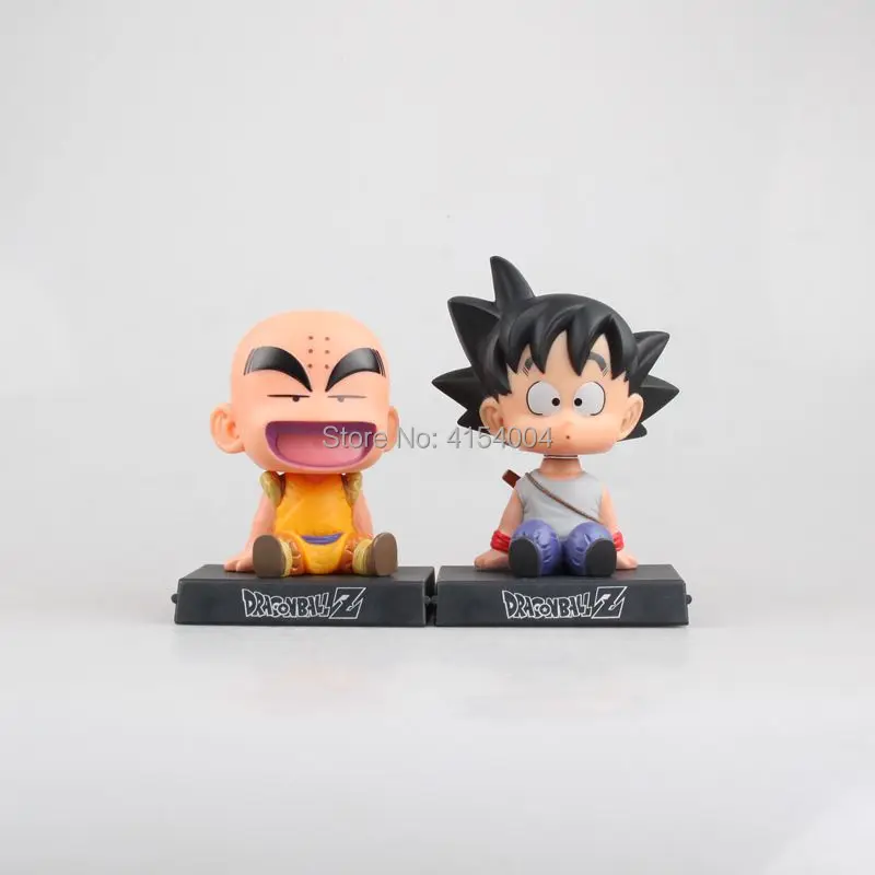 2 Styles Anime Dragon Ball Z Goku Kuririn Car Decoration Phone Bracket Action Figure PVC Figurine Model Toy Mobile Base Hot Gift