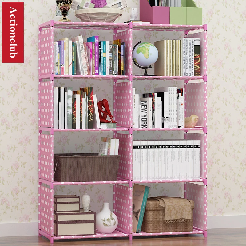 Actionclub متعددة الأغراض DIY تجميعها كتاب الجرف طالب بسيطة خزانة مزيج تعزيز الصفوف مزدوجة خزانات التخزين