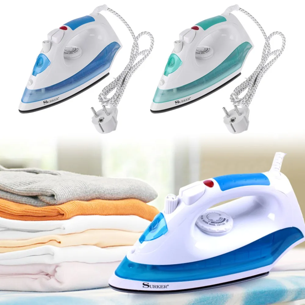 

Surker 1600W Mini Portable Electric Steam Iron Teflon Bottom Plate Anti-Calc For Clothes Three Gears Ceramic solepalte Sonifer