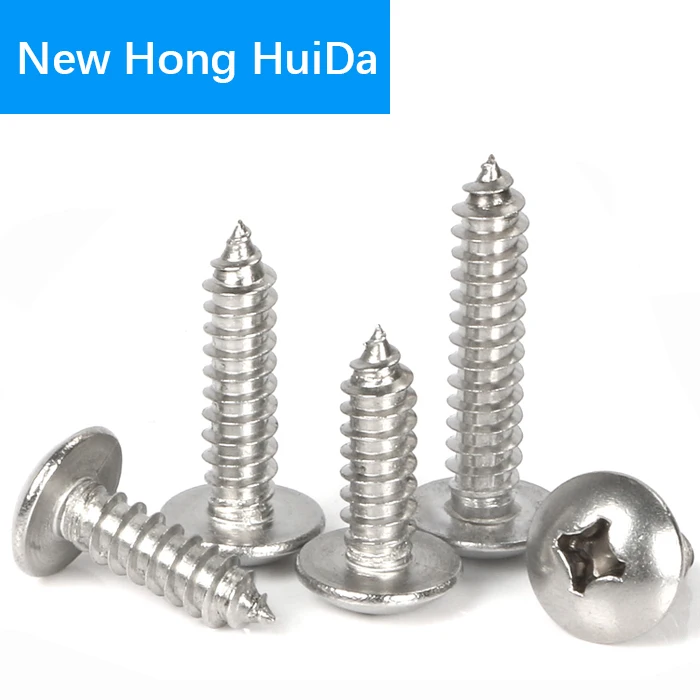 

Large Truss Head Self Tapping Screw Phillips Thread Metric Round Cross Recessed Big Head Mushroom Bolt 304 Stainless Steel M5