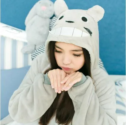 

Casual 4 Styles Ladies' Home Wear Couple Jumpsuits Of Confession Cartoon Animal Panda Pikachu Totoro Adult Flannel Pajamas