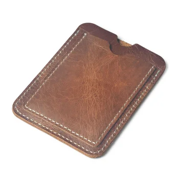 

Leather Id Credit Card Holder Vintage Slim Bus Card Case Organizer Small Wallet for Bank Cards Cardholder Men Porte Carte